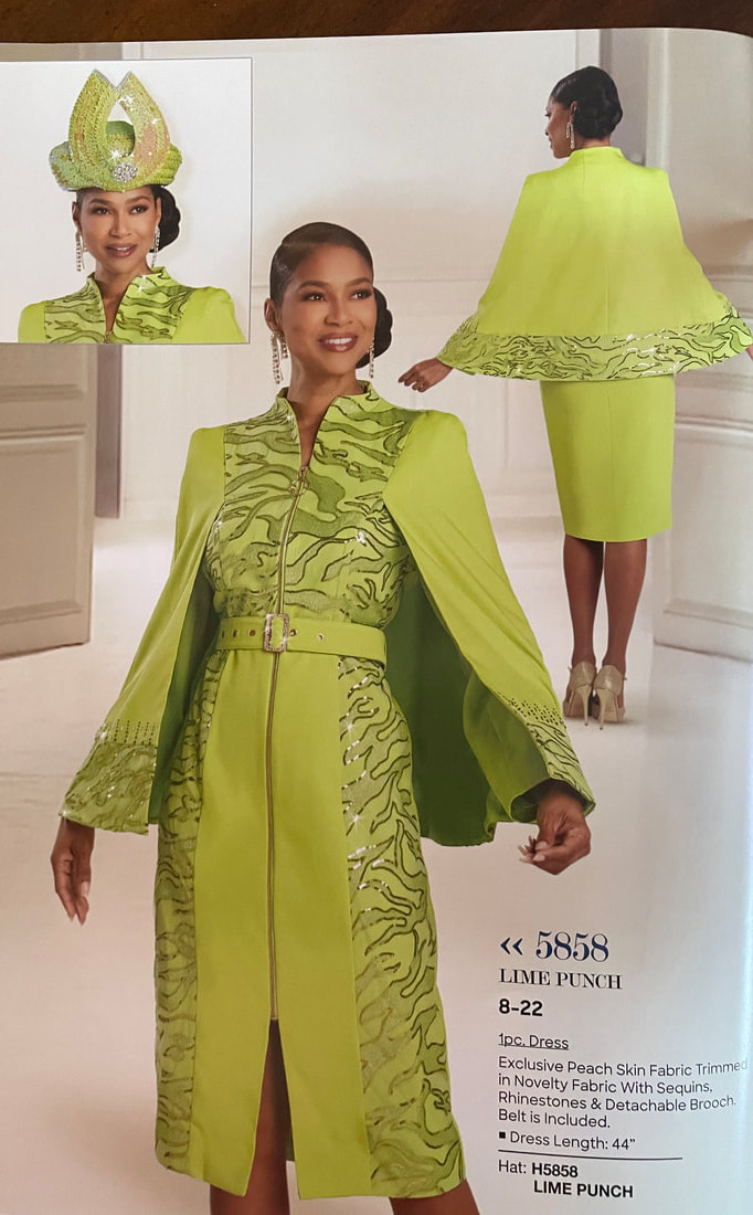 Donna Vinci 5858 Lime Punch 1pc Dress - Sizes 8-22